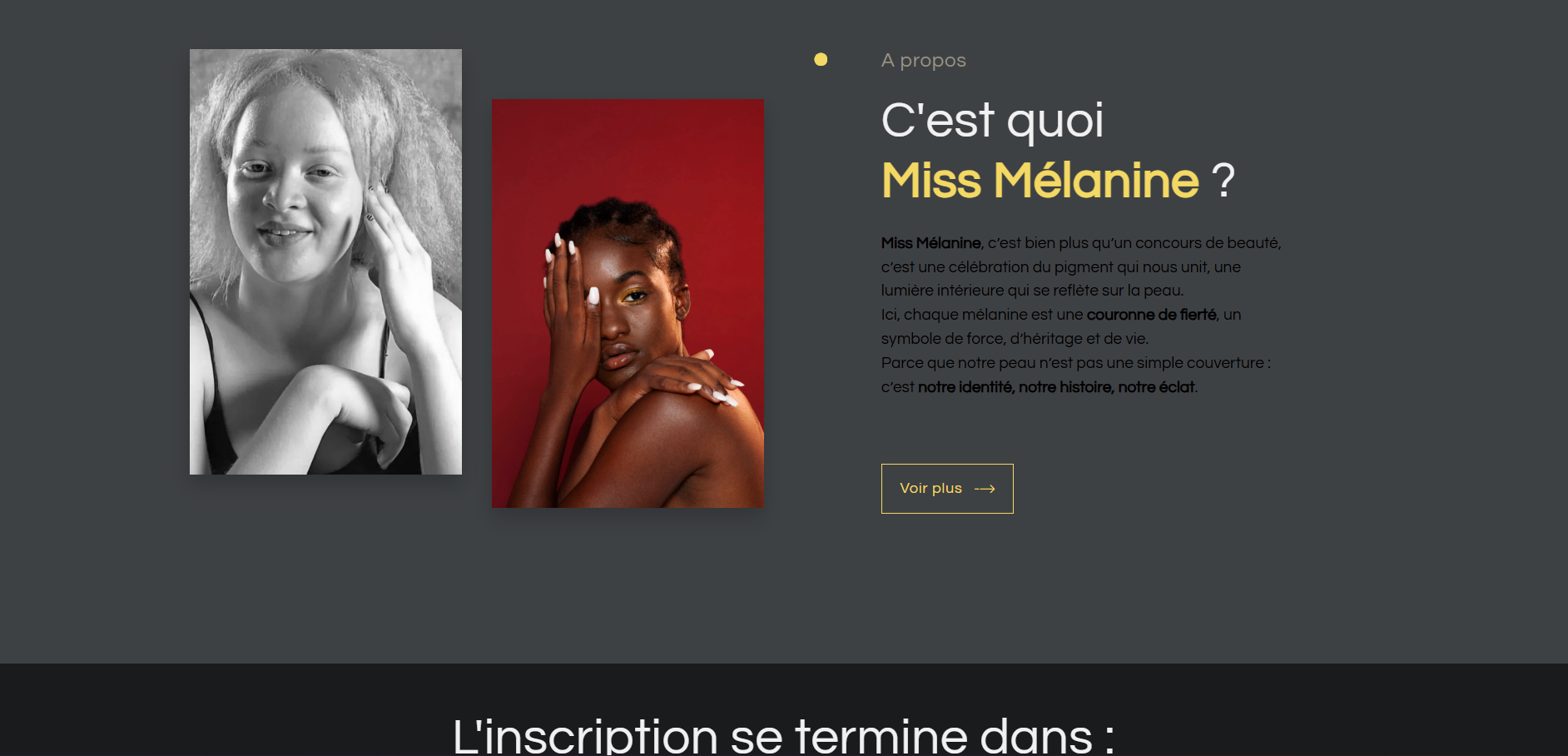 Site d'inscription concour Miss Mélénine